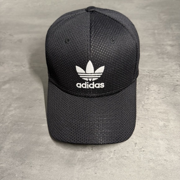adidas Other - Vintage Adidas Hat Black White 2000s Y2K Mesh Running Gym Yoga Golf S/M Flex Fit